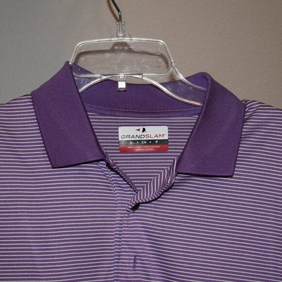 Men's Grand Slam Purple Striped Pullover Size S - Picture 2 of 4